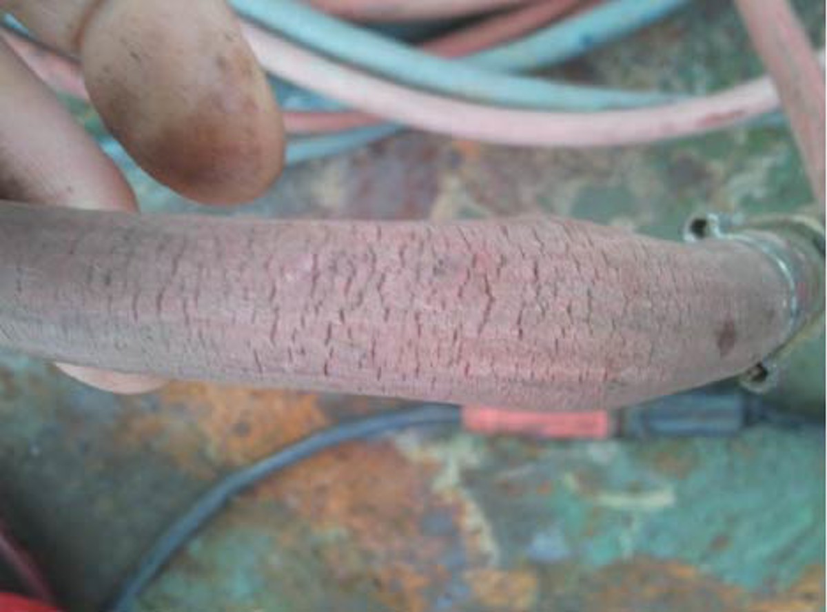 Work-hardened and perished hose