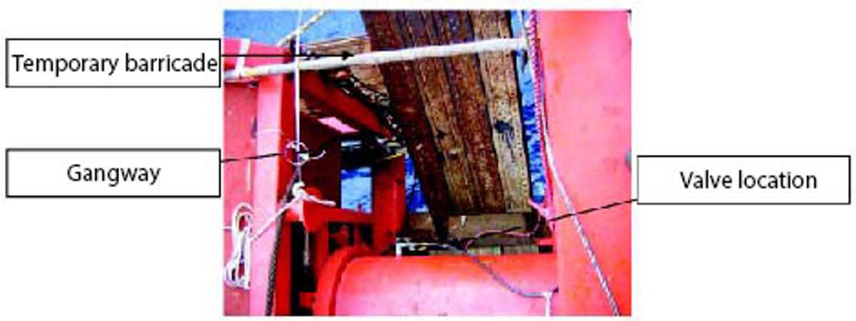 IMCA SF Uncontrolled decompression during gangway move Valve location