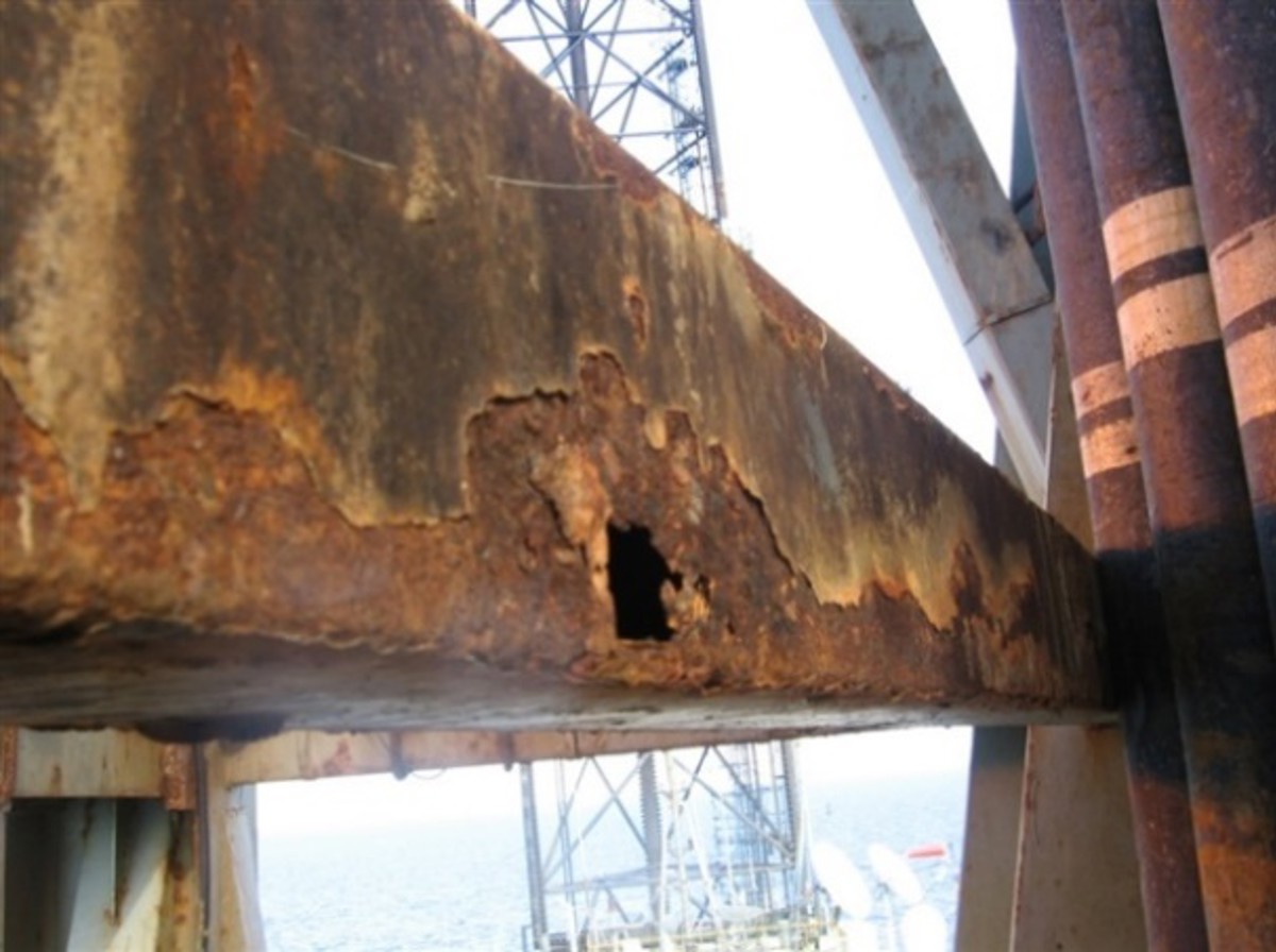 Corrosion on derrick members