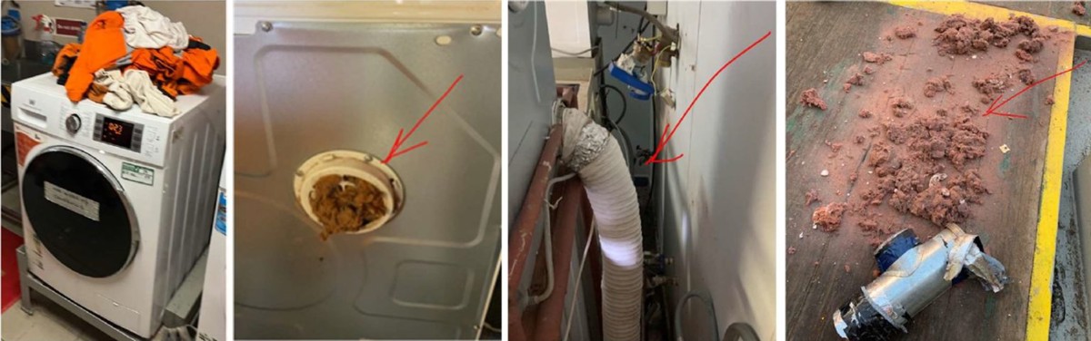 Clogged tumble dryer