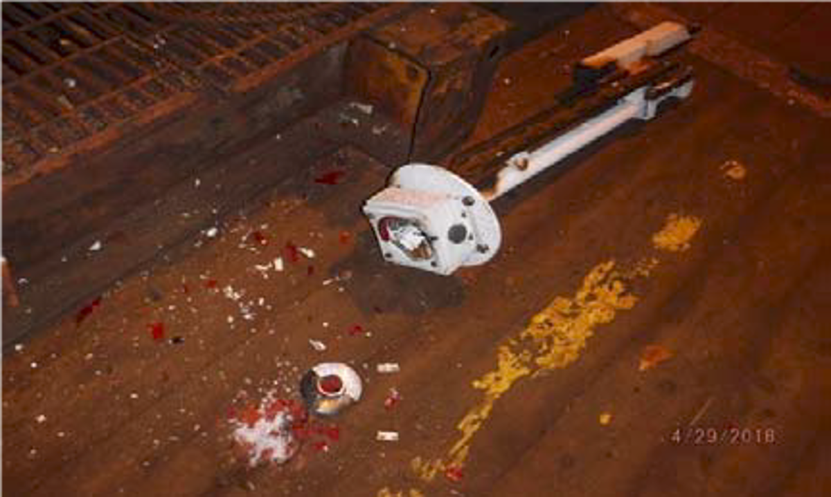 Light fitting fell onto deck