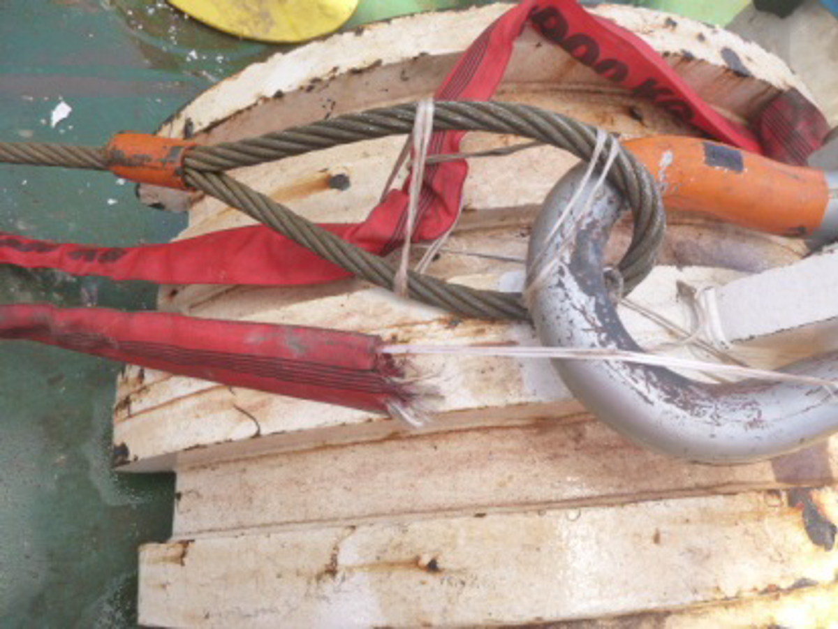 IMCA SF: Two near misses: loads fell from height to deck 23173 In one case the rigging crew were close to where the load landed