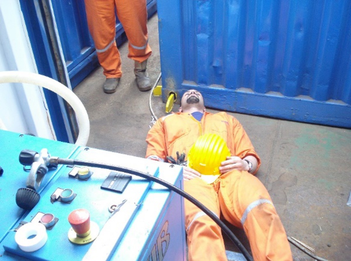Position of injured diver