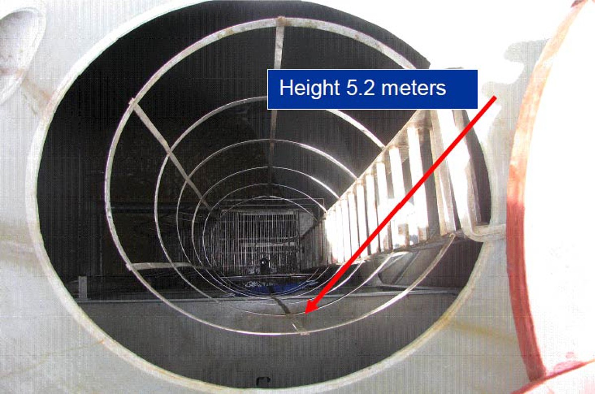 entrance to slop tank in which incident occurred