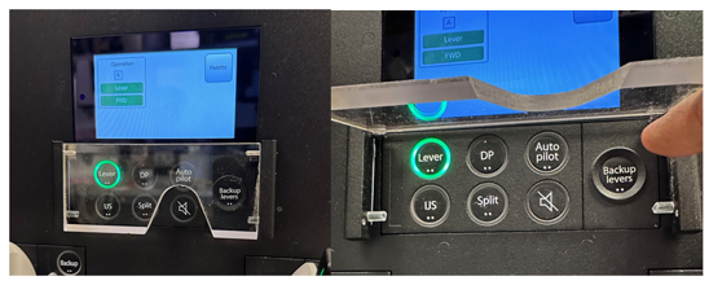 New protective cover for the console buttons, requiring a second action (lift cover and press) to be activated