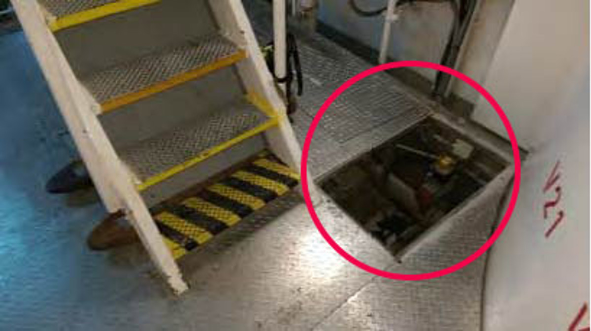 Bilge cover left open