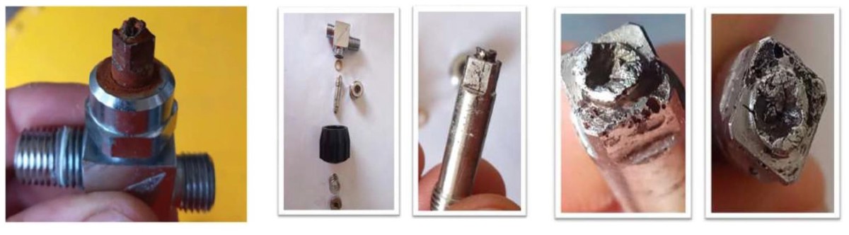 IMCA SF Failure of EGS valve stem on dive helmet Failure of EGS valve stem on dive helmet