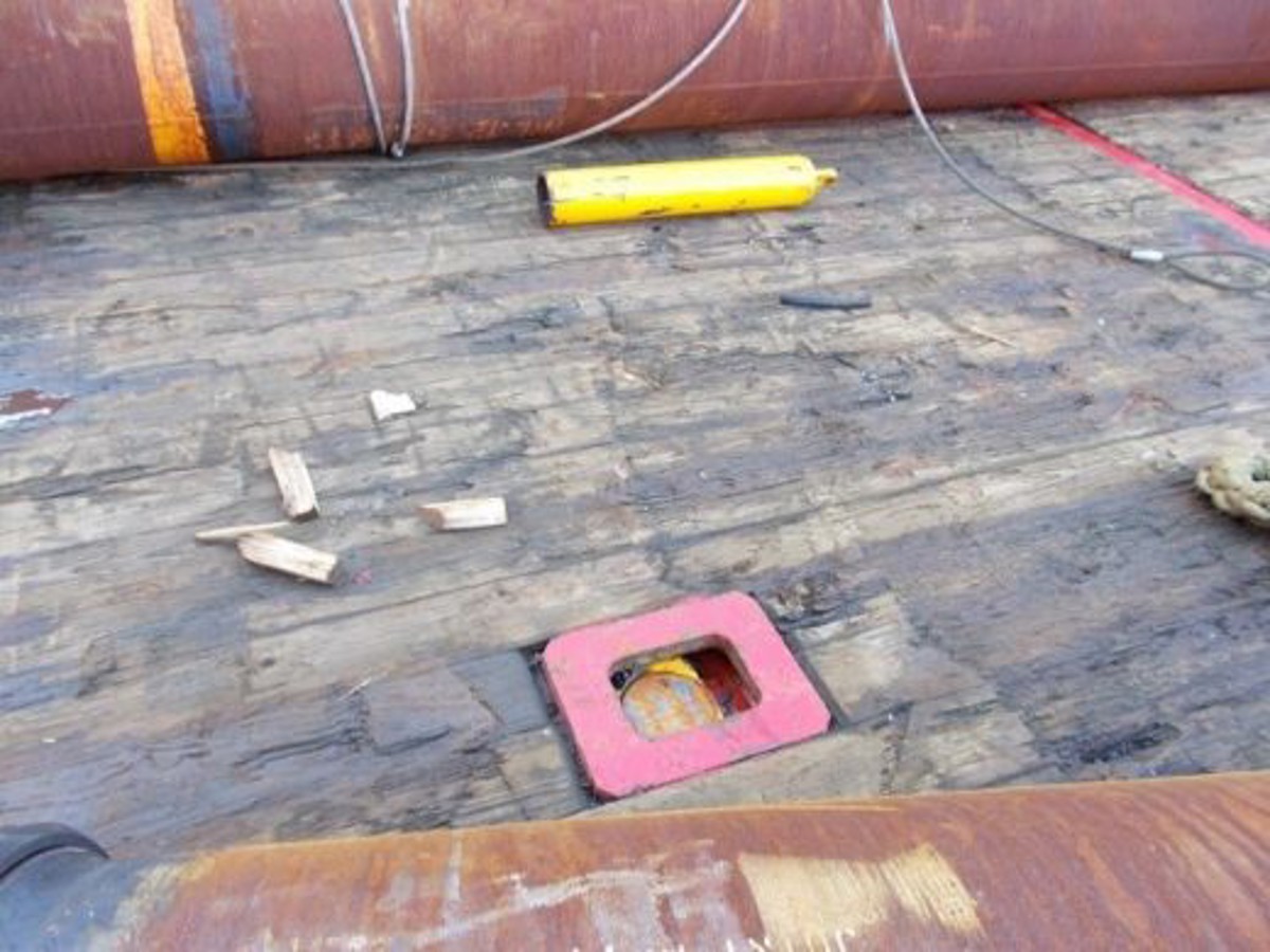 stanchion pin sheared at the base