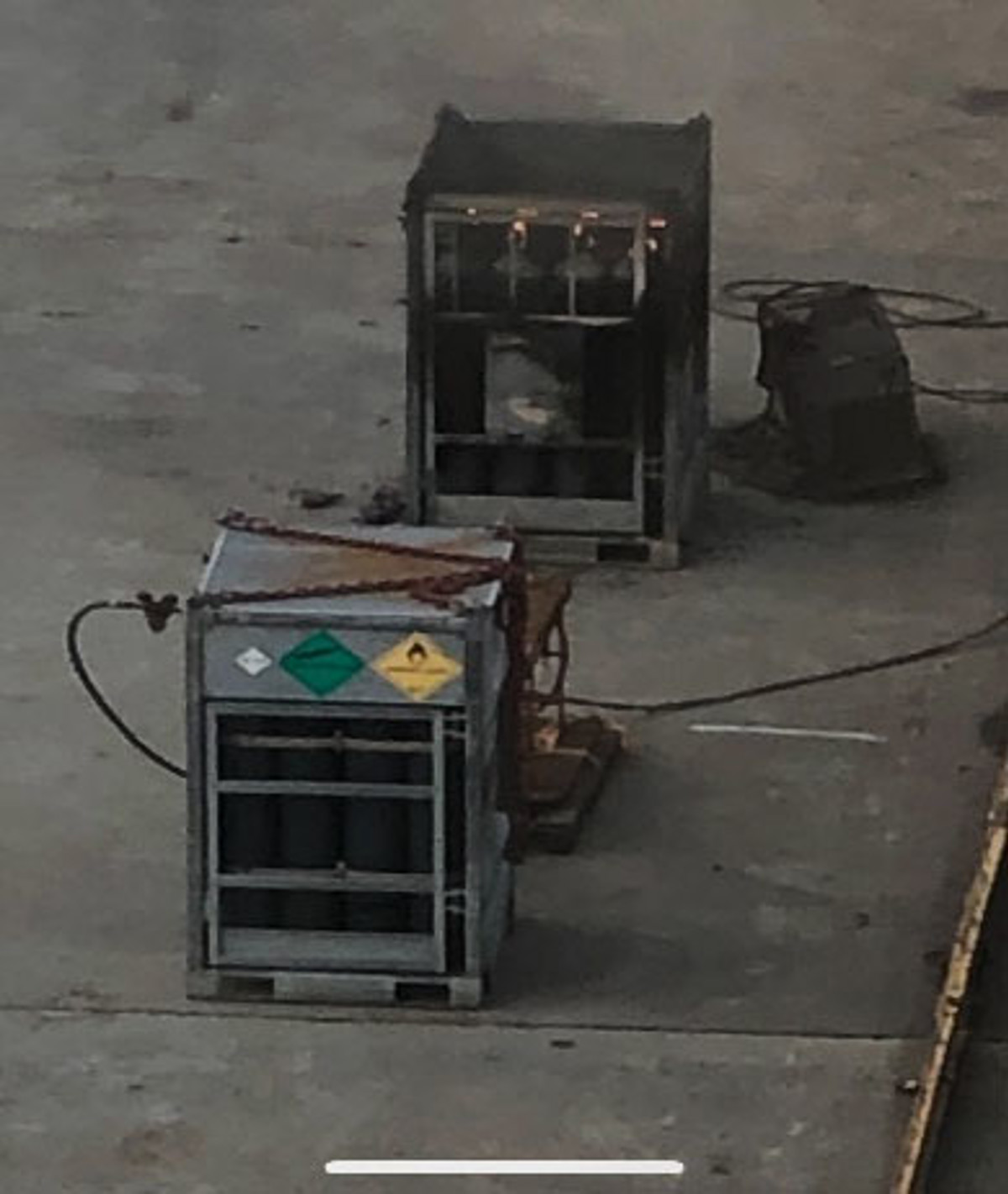 Acetylene quad fire (almost) extinguished