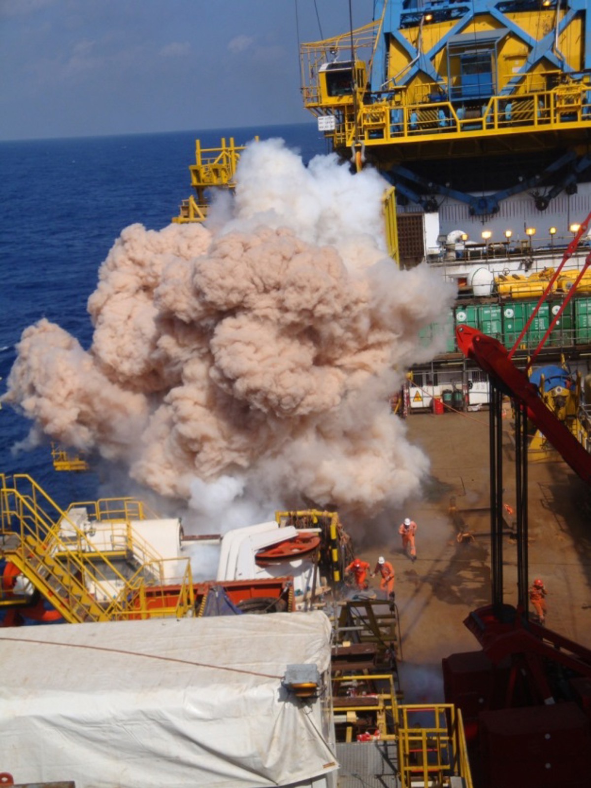 Lithium battery explosion as it occurred