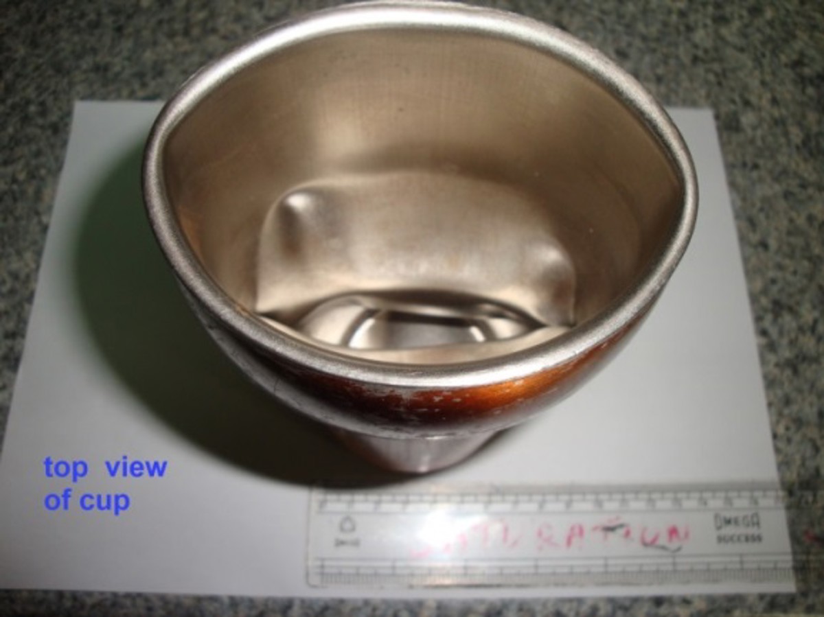 Thermos cup after explosion – top view