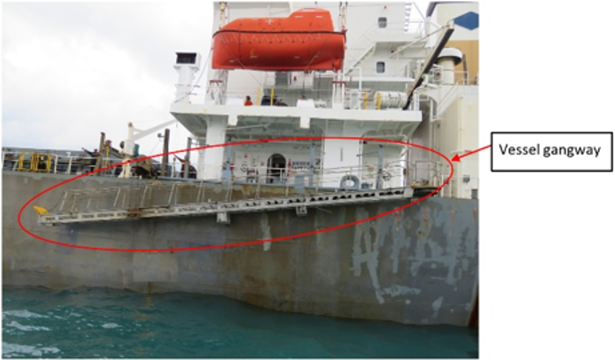 Figure 1: Photo of the vessel and its gangway
