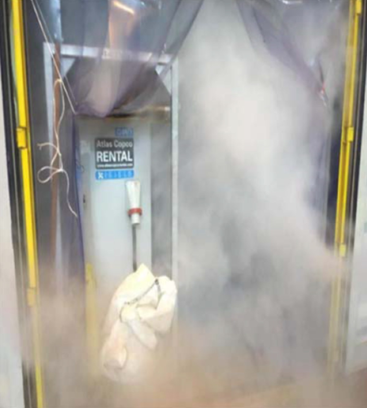 IMCA SF 19/19: Near miss fire - epoxy overheating 11 520X578 Smoke was seen coming from a 20′ freight container on the deck of a vessel.  The smoke was caused by remnants of used epoxy which nearly caught fire.  When the container was opened by the vessel’s fire-fighting team, they found the smoke coming from a number of metal cans containing left over epoxy.