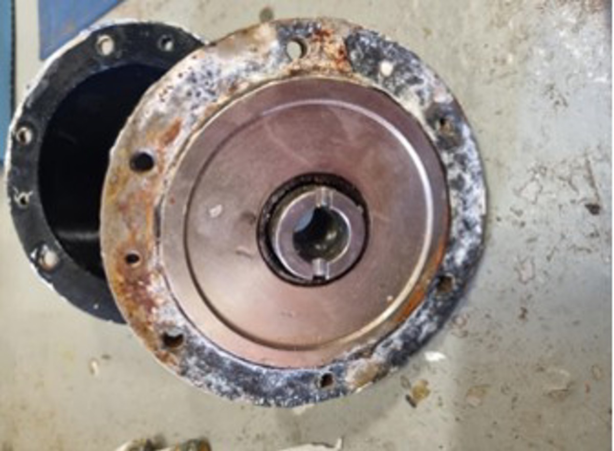 The main crane auxiliary line encoder unit was damaged due to water ingress, and gave  the wrong input to the crane, causing uncontrolled movements of the auxiliary wire as  the crane was started up