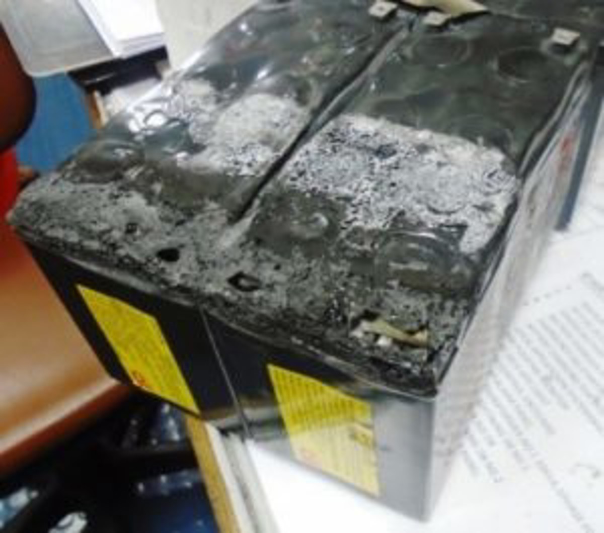 One bank of batteries had heated up and started smoldering