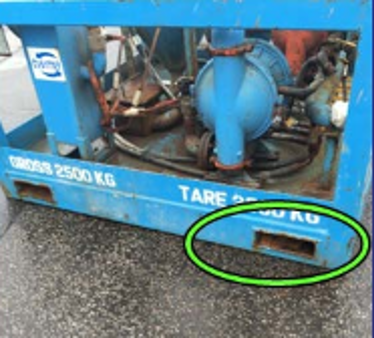 IMCA SF Potential dropped object: Inbound cargo Fork lift pocket