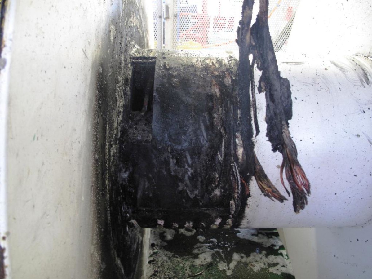 Fire damage to winch
