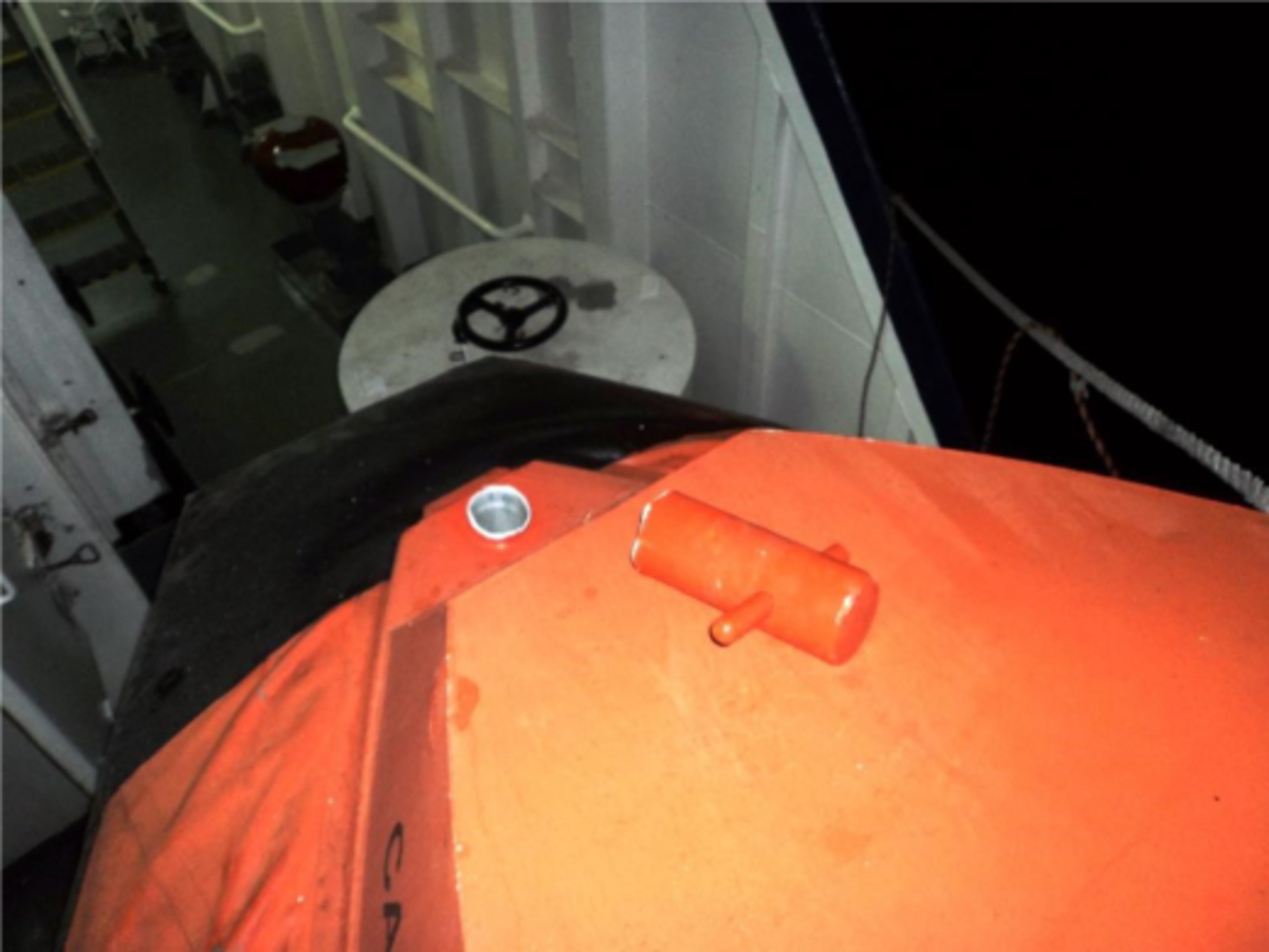 Fast rescue craft damaged by inappropriate use Damaged fast rescue craft