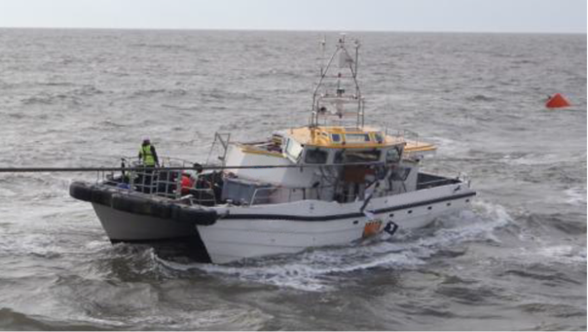 CTV caught by wire under tension, and damage to wheelhouse