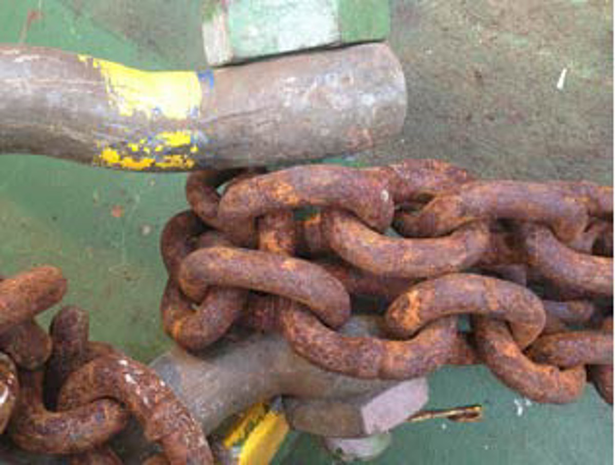 reconstruction of how the chains were rigged