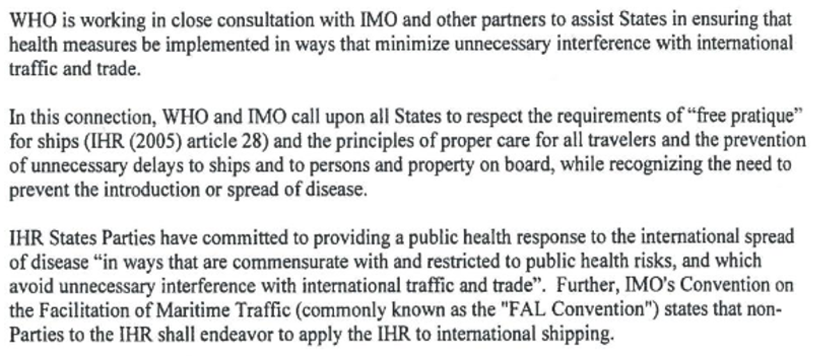 IMO-WHO letter 