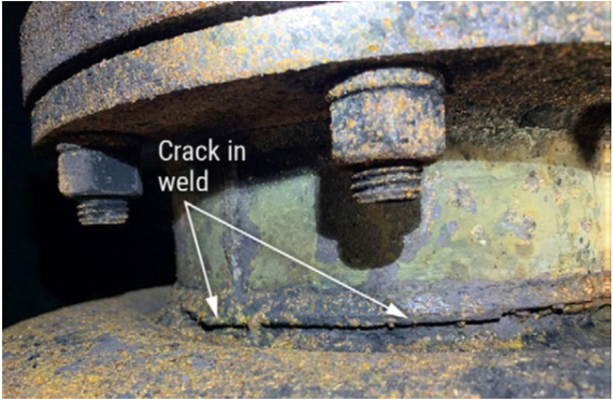 Crack in weld