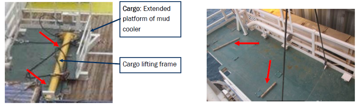 Near miss: potential dropped object left on top of cargo Cargo Deck