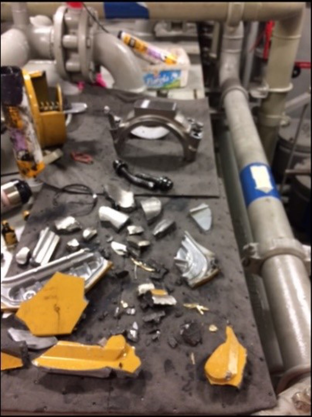 IMCA SF Vessel engine block blown open in and around cylinder 2 Debris found spread around the engine room