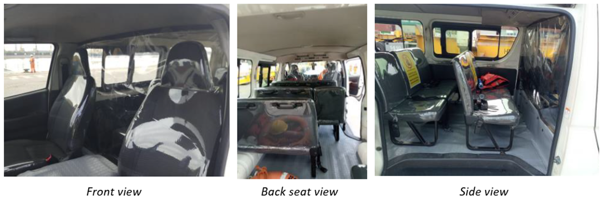 An internal modification has been designed to create a barrier between the driver and passengers in the back seat
