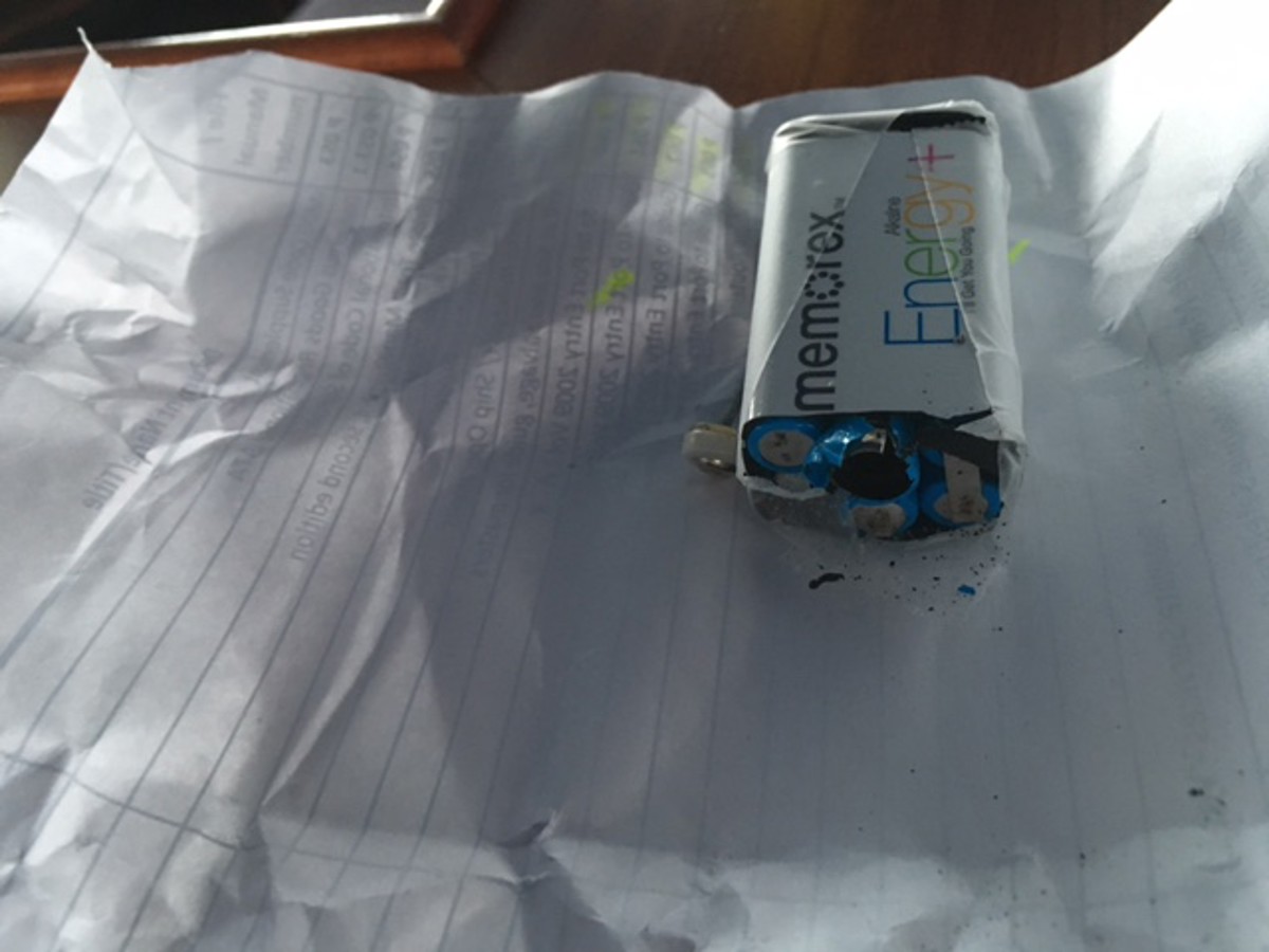 PP3 9V battery explosion