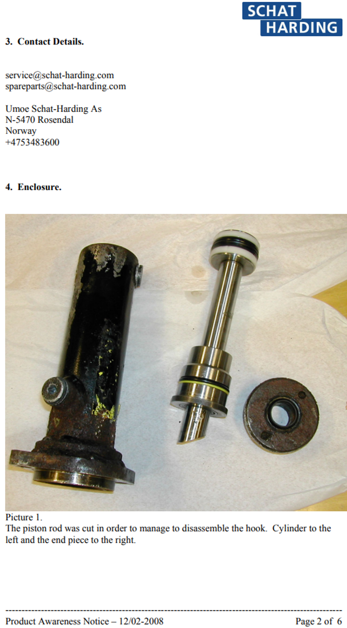 Schat Harding Product Awareness Notice – Free-fall lifeboat hooks page 2 of 6