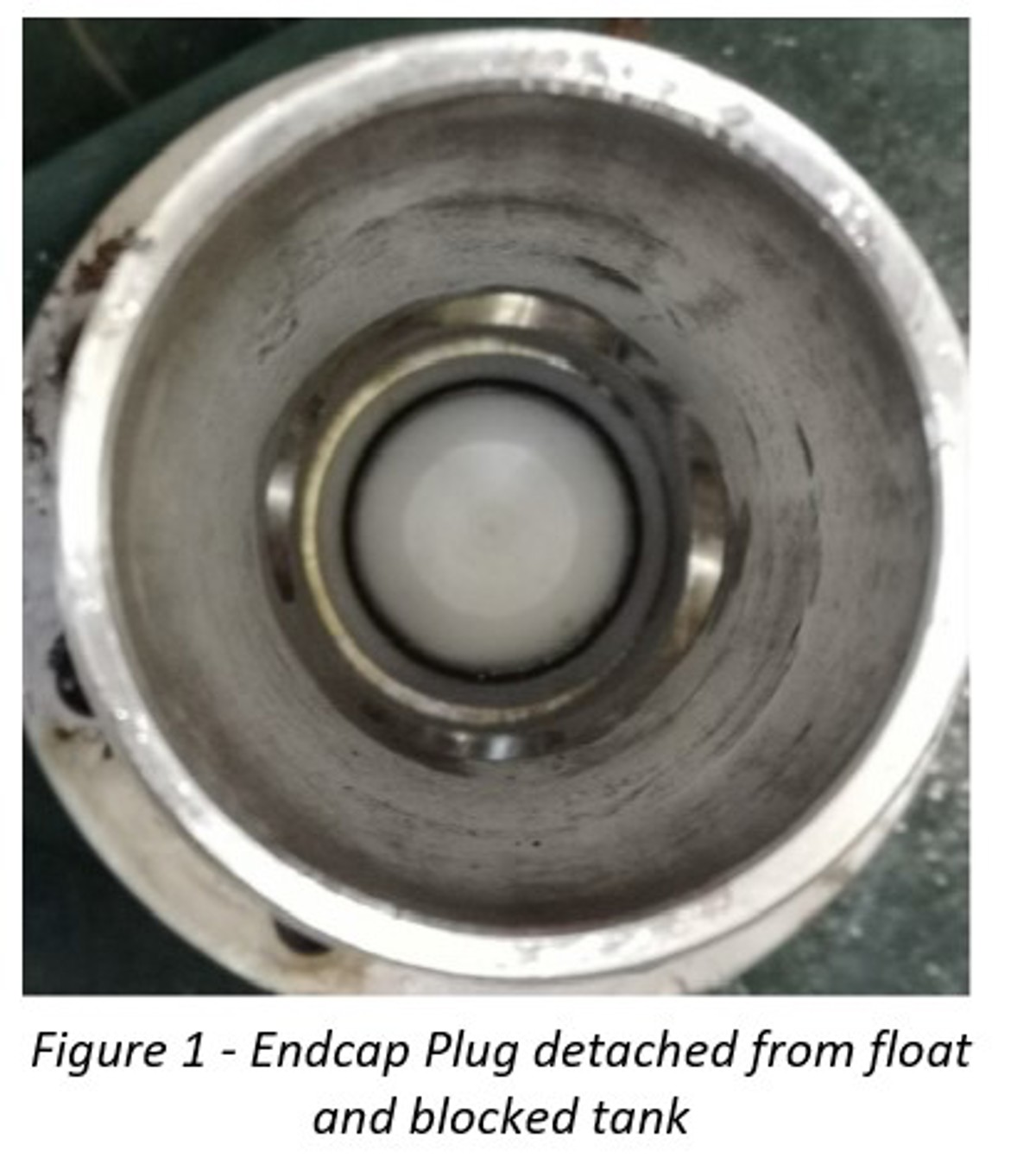 The endcap plug unscrewed itself over time and eventually detached from the float. Because the endcap plug is heavier than water it sank to the bottom of the guide tube and blocked the tank outlet.