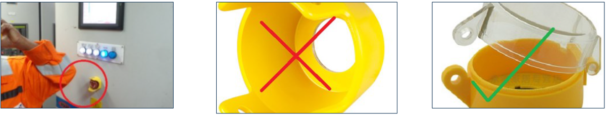 IMCA SF 26/19: Near miss: Emergency stop pressed accidentally 6 While passing near to the port azimuth thruster control panel in the engine control room, a crew member inadvertently hit the emergency stop button with his elbow, resulting in a stoppage of the thruster.