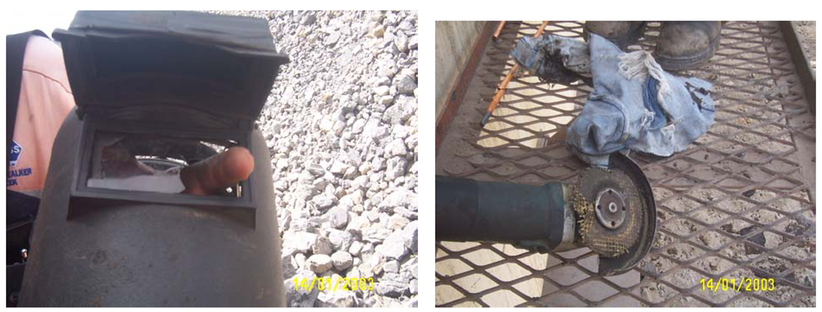 IMCA SF Penetration injury to eye during blending repair weld Shattered grinding disc