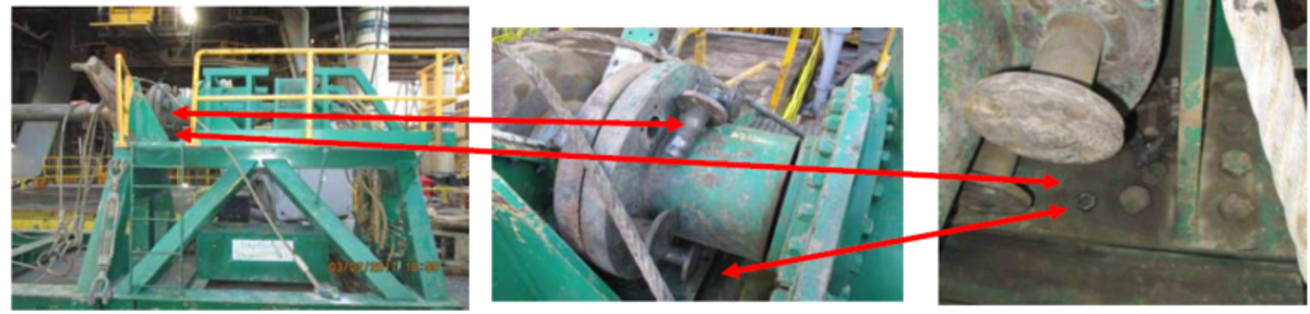 the platform reported that multiple potential dropped objects (total 19 items) had been identified on the spooling unit