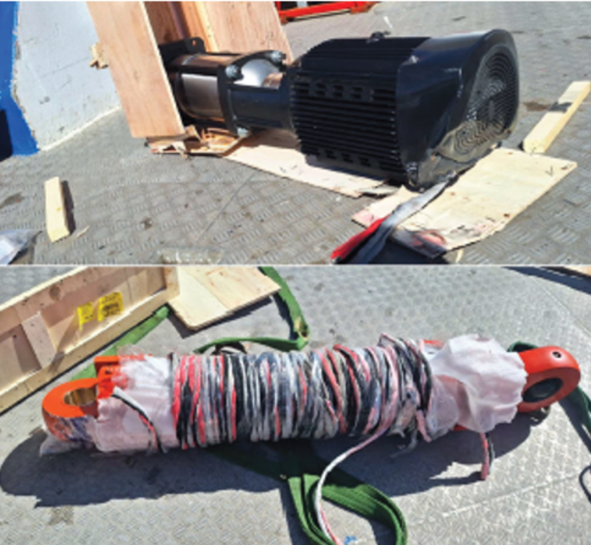 Dropped object: unsecured cargo inside box broke lose and fell