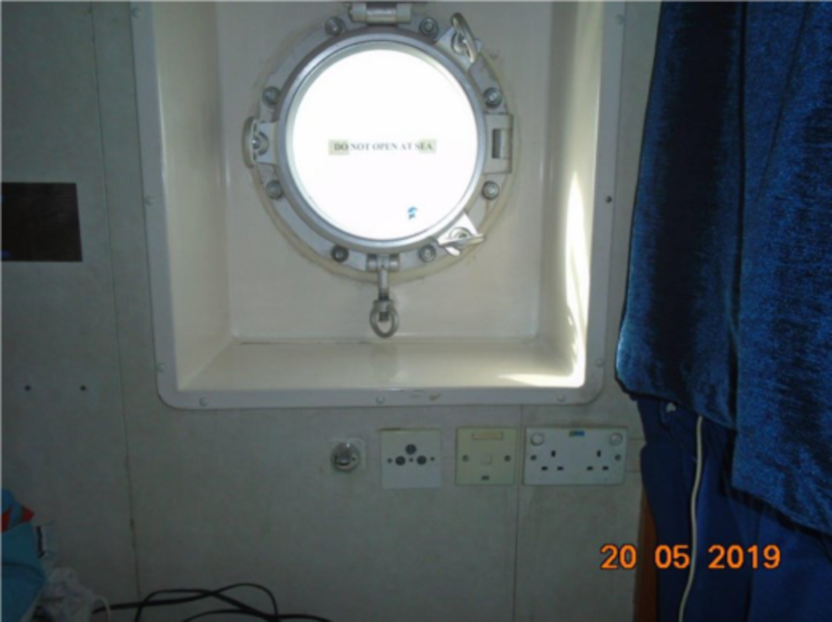 IMCA SF 19/19: Seawater entering cabin caused electrical fault 4 520X389 a cabin porthole was left slightly ajar, allowing seawater to enter the cabin and seep into the electrical socket under the porthole causing a short circuit resulting in burnt wiring and smoke in the cabin