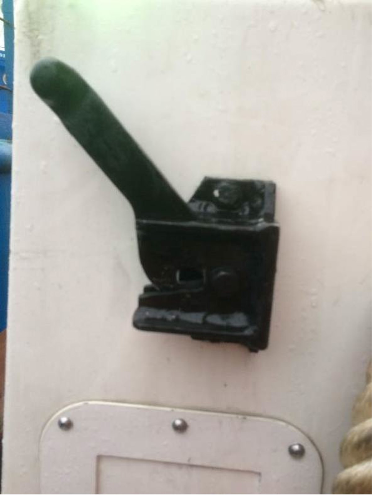 Close up of latch