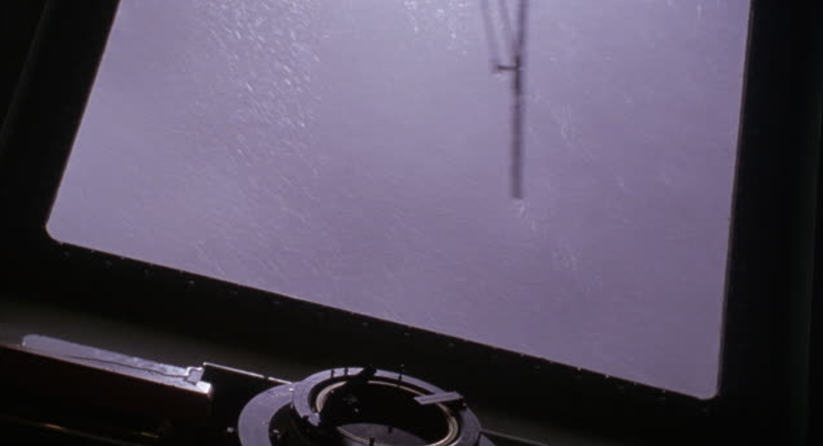 At the time of the storm, the forward crane could not be seen from the bridge