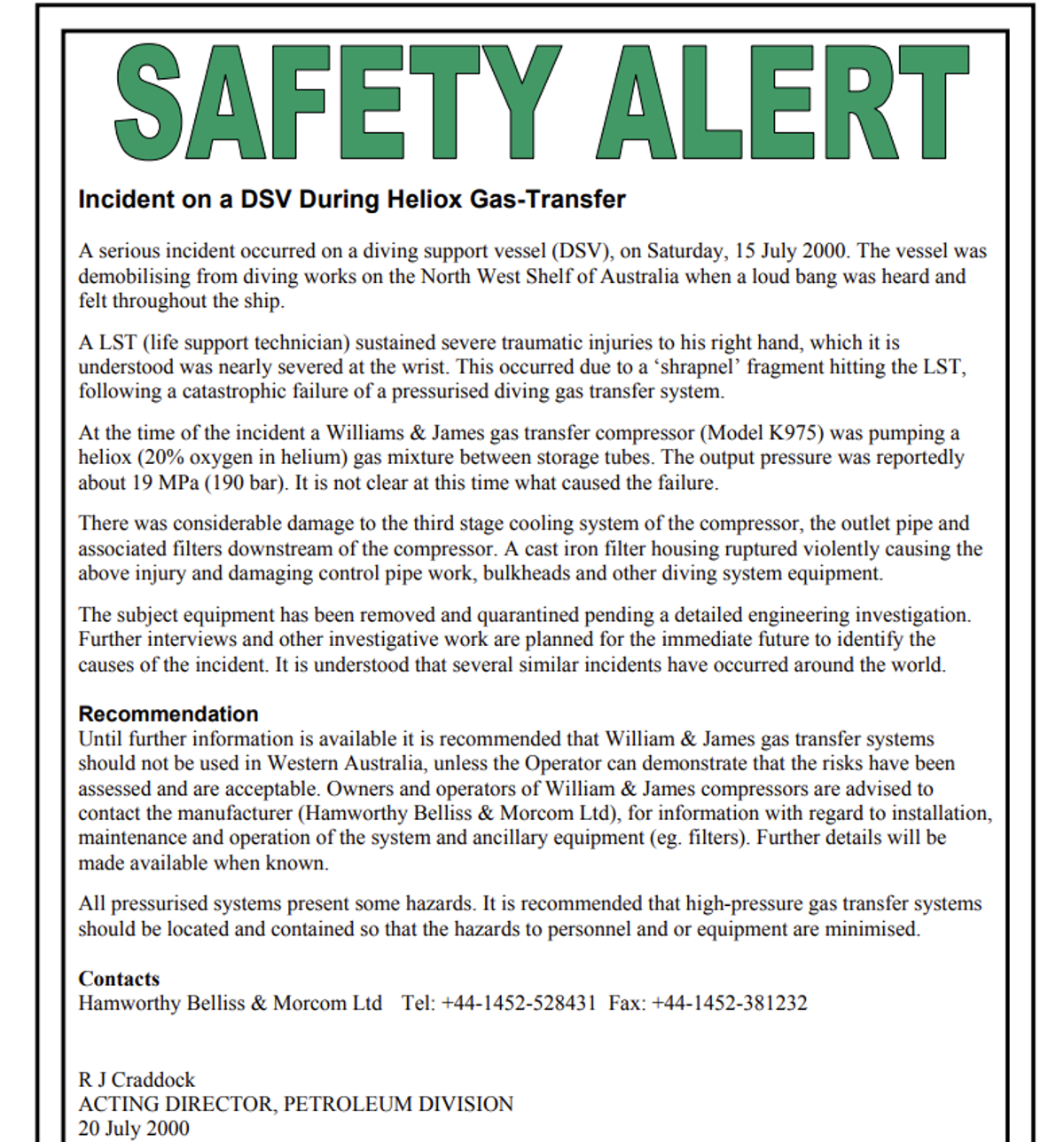 Sf 0300 Incident On Diving Vessel During Heliox Gas Transfer 1 Sf 0300 Incident On Diving Vessel During Heliox Gas Transfer 1