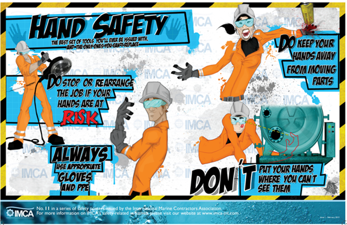 IMCA SF: BSEE: recurring hand injuries from alternative cutting devices 3 Hand safety poster