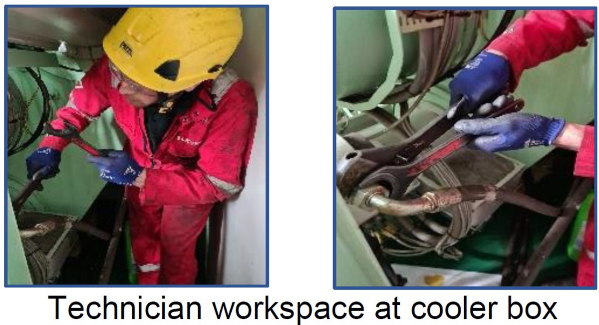 Injuries sustained during maintenance – worker positioning