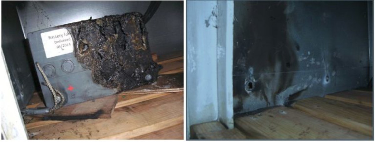 IMCA SF: Battery fire 123 768X291 during a period of adverse weather, the fire alarm in the vessel battery locker was activated