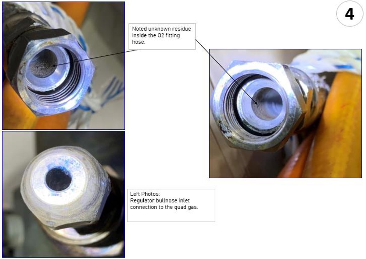 Flash fire on Oxygen gas quad hose diagram