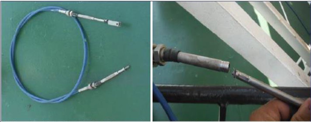 Broken plastic and metal sheathed wire