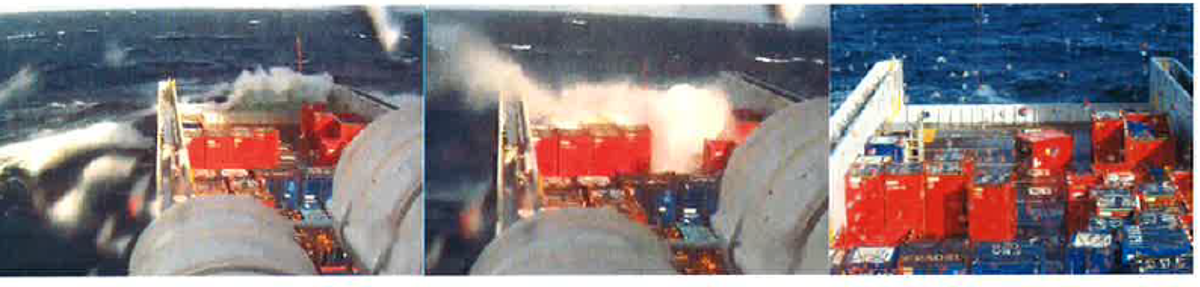 Containers on supply vessel