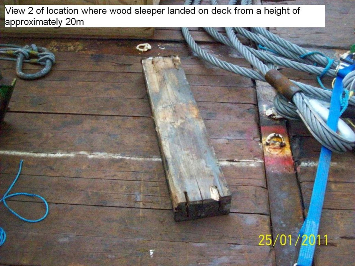 piece of wood dropped from crane boom
