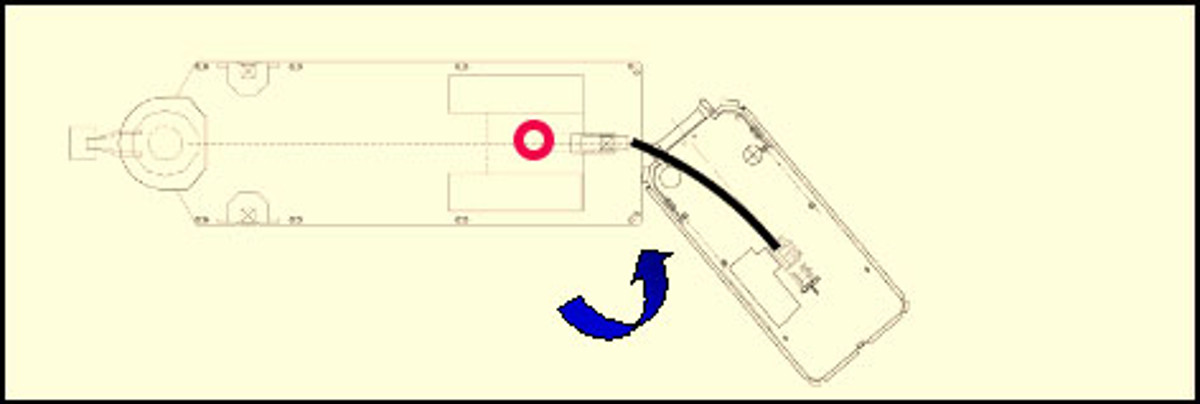 Figure 2 -Position of crewman in line of fire (circled)