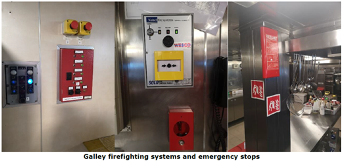 IMCA SF Catering crew unfamiliar with firefighting systems and emergency stops Picture2 Galley firefighting systems and emergency stops
