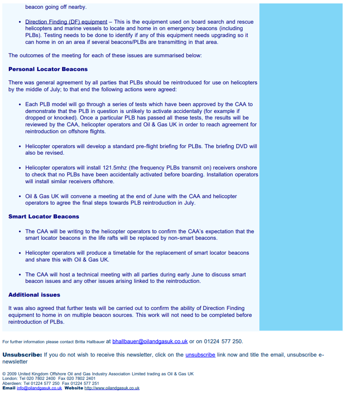 UK Oil and Gas Helicopter Task Group update